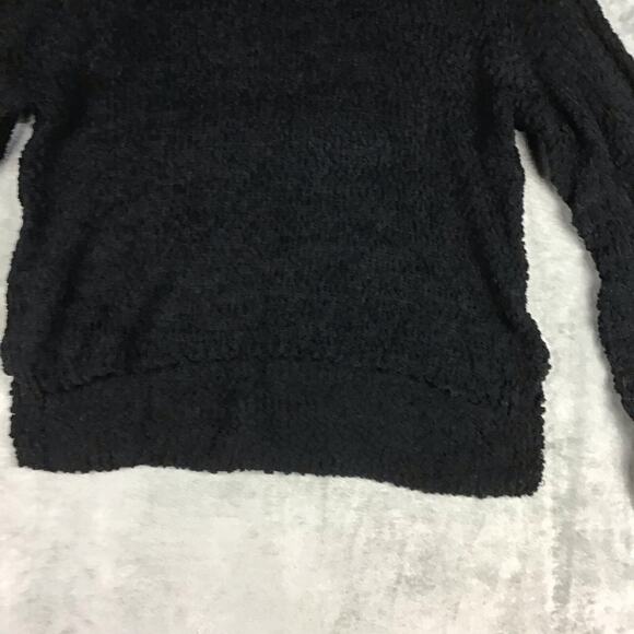 Bobeau Women’s M Black Hi-Low Popcorn Knit Cowl Neck Long Sleeve Sweater - Picture 6 of 15